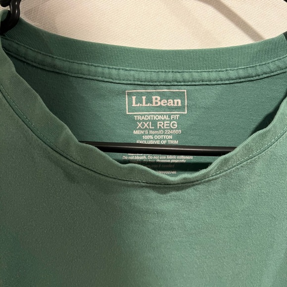 LL Bean Mens Carefree Unshrinkable Tee Long Sleeve 2XL - Picture 2 of 4